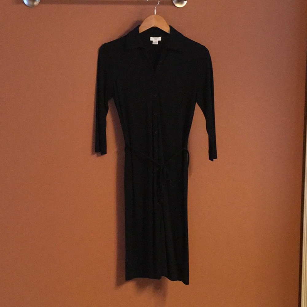 Brooks Brothers simple black button up dress